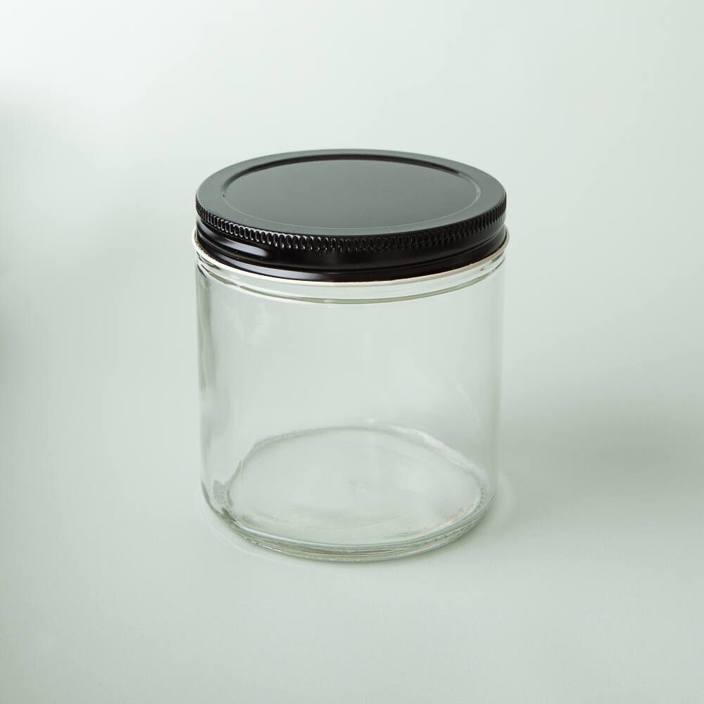 16 oz Candle Glass Jar with Airtight Glass Cover Lid (4 Pack)
