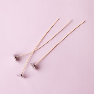 60pcs Candle Wicks Wooden Natural Wood Cores with Iron Stand Sustainer Wood  Wicks for Candle Making (