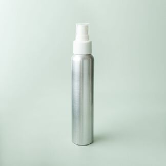 4 oz Brushed Aluminum Bottle with White Pump Spray Cap - 10