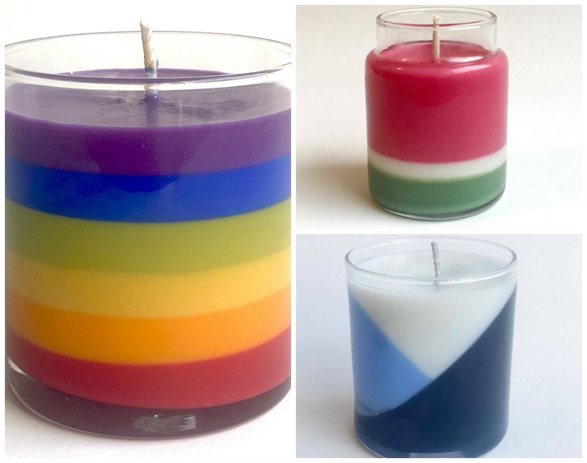 Rainbow Blacklight Reactive Wax Play Candle Pitcher