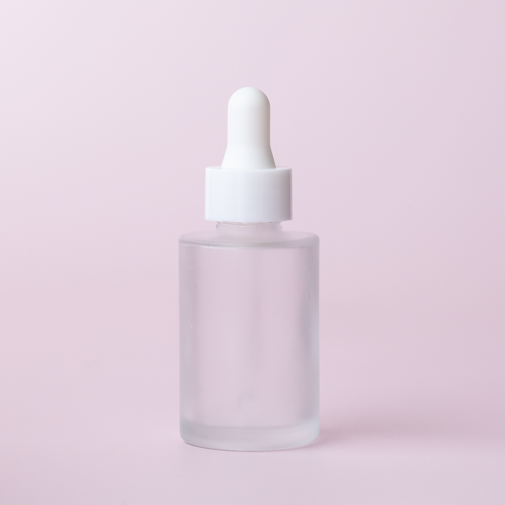 125007B - Frosted Glass Dropper Bottles + White Ring (50% PCR) - (20ml,  30ml, 40ml) — Genie Supply