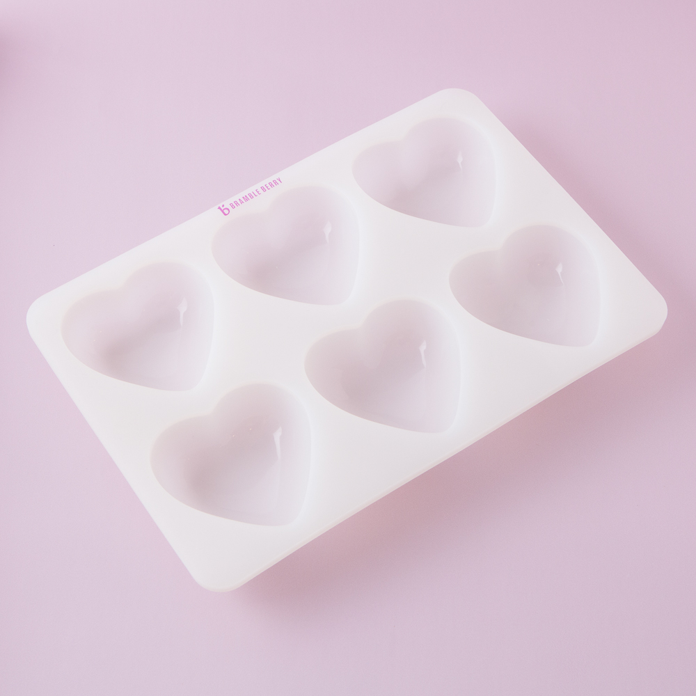 6 Cavity Heart Silicone Mold | BrambleBerry